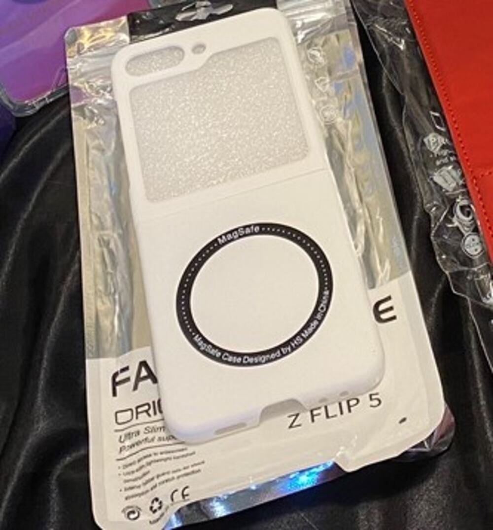 Samsung Galaxy Z Flip 5 Cases- Clear, White Mag Safe, Black, Purple/Clear